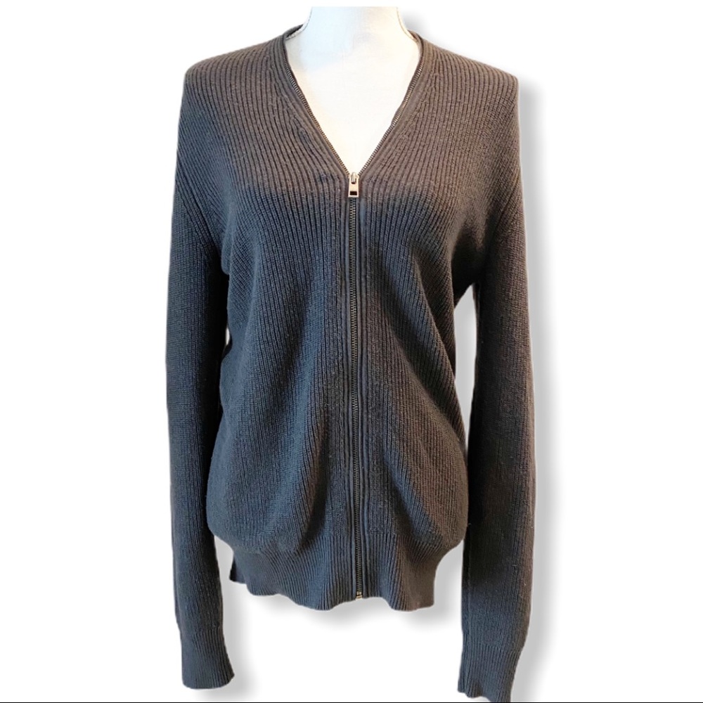 All Saints Wool Blend Full Zip Sweater Cardigan